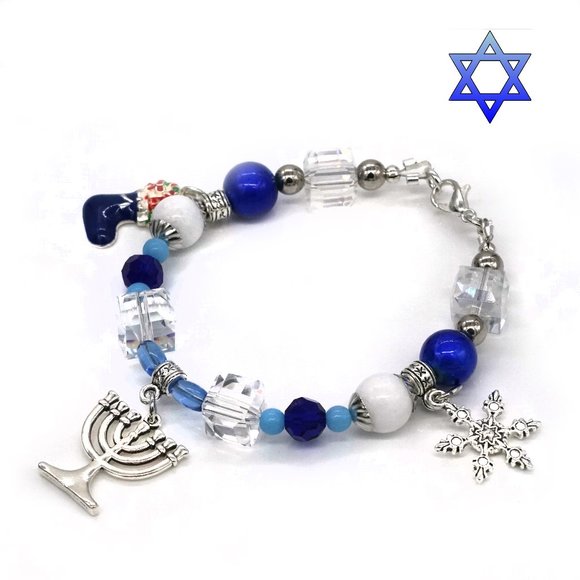 My Bead Emporium Jewelry - Bracelet with Hanukkah theme. Menorah Charm.